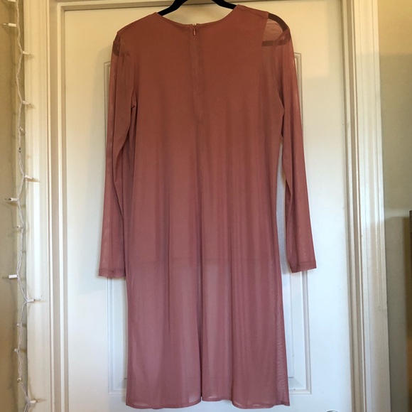 'One A' Mauve Sheer Dress Style Top - Picture 2 of 4